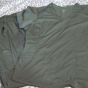 Healing Hands Olive Scrub Top